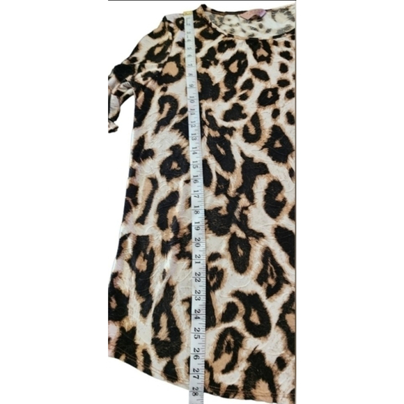 Amana Leopard Animal Print Embroidered Tie-Sleeve Tunic Top Women's L - Picture 10 of 11